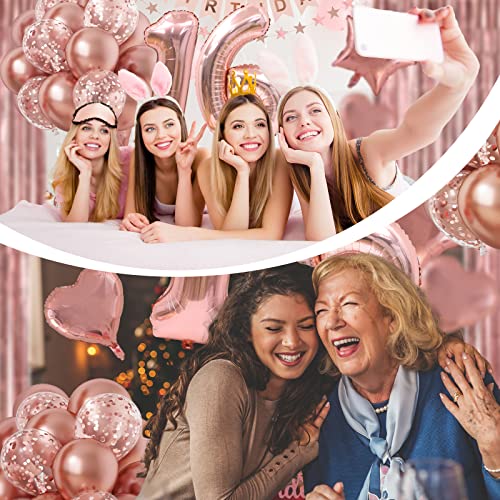 Rubfac 16Th Birthday Decorations For Girls, Rose Gold Sweet 16 Birthday Party Decoration For Her, 16Th Happy Birthday Banner Kits Rose Gold Balloons Decoration For Birthday Party Supplies #TOP5