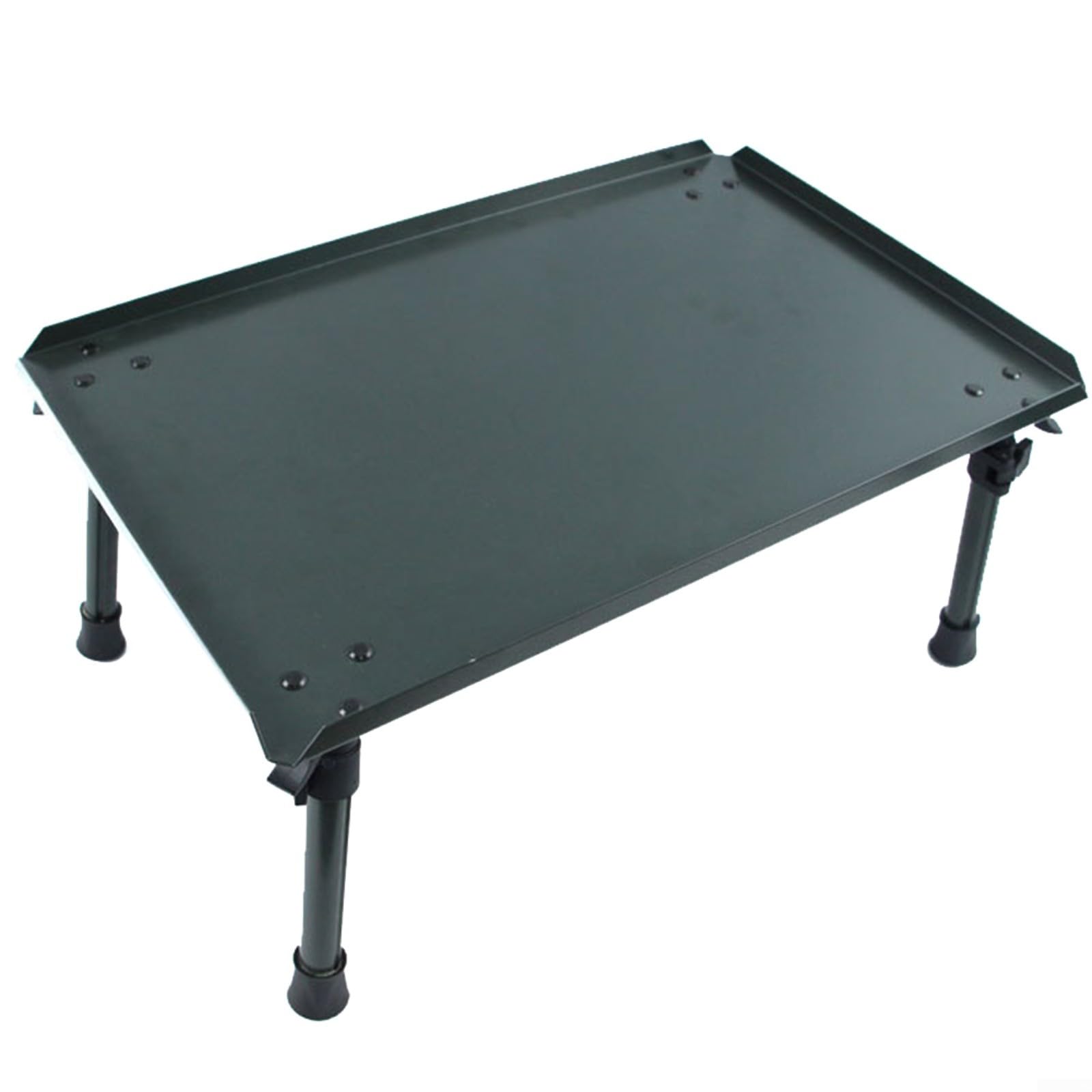 Tavolo da pesca alla carpa con gambe regolabili in alluminio, tavolino pieghevole portatile verde per pescatori (verde militare L#)