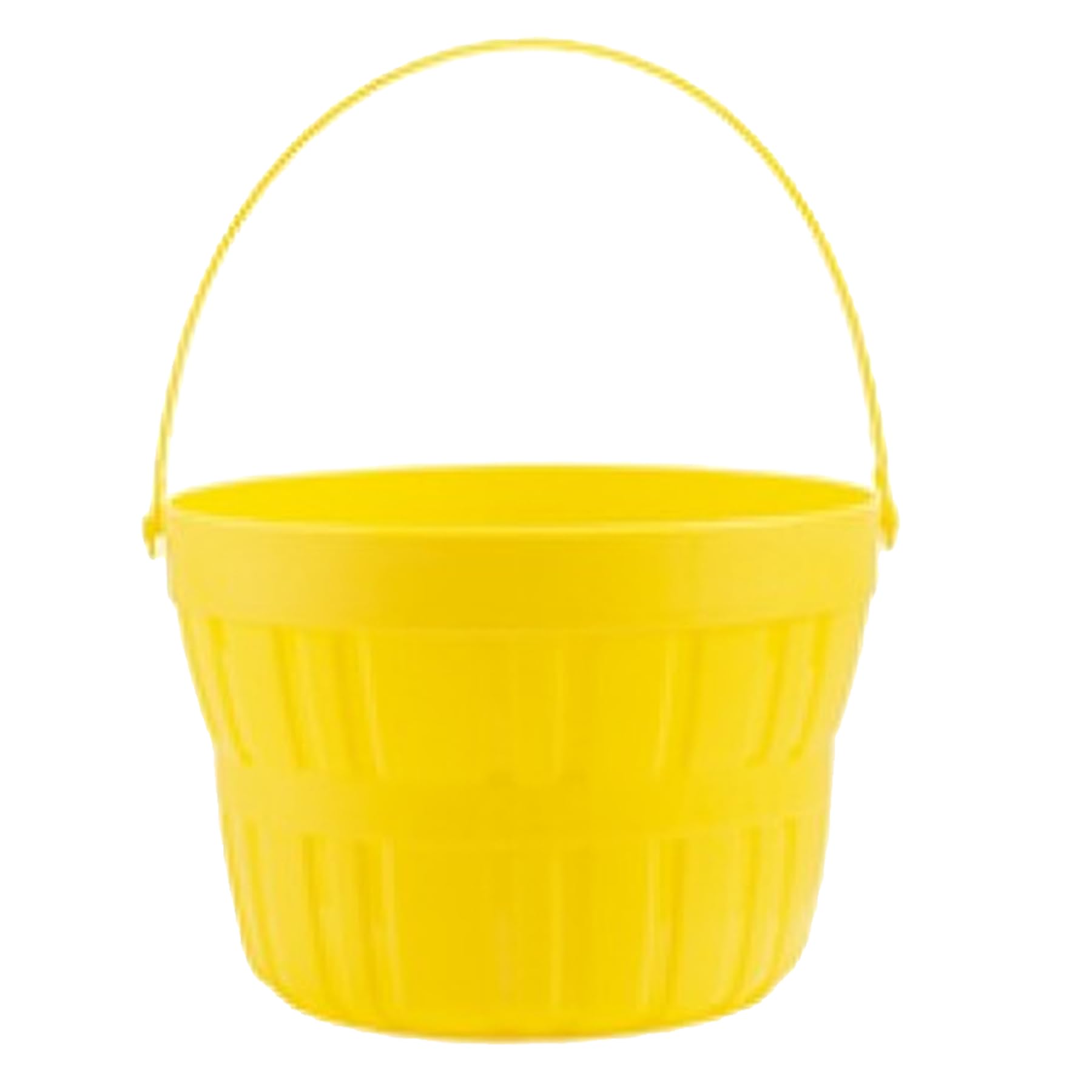 Widdle Gifts Yellow Easter Baskets, Buckets, Accessories - Easter Re-Useable Plastic Treat Bucket Gift Basket Ideal For Egg Hunt (Yellow)
