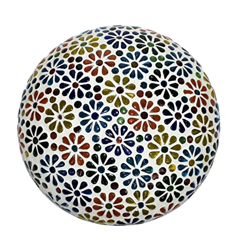 Image of Moroccan Mosaic Ceiling Lamp | Handmade Multicolor Glass Pendant Light | Hanging Ceiling Light for Home Decor | Living Room | Bedroom | Balcony | Cafe | Boho Style | Ceiling Mount Lamp