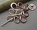 Looping Celtic Crossed Knots Copper Shawl Pin, Sweater Brooch Handmade in Oregon, Knitters Gift