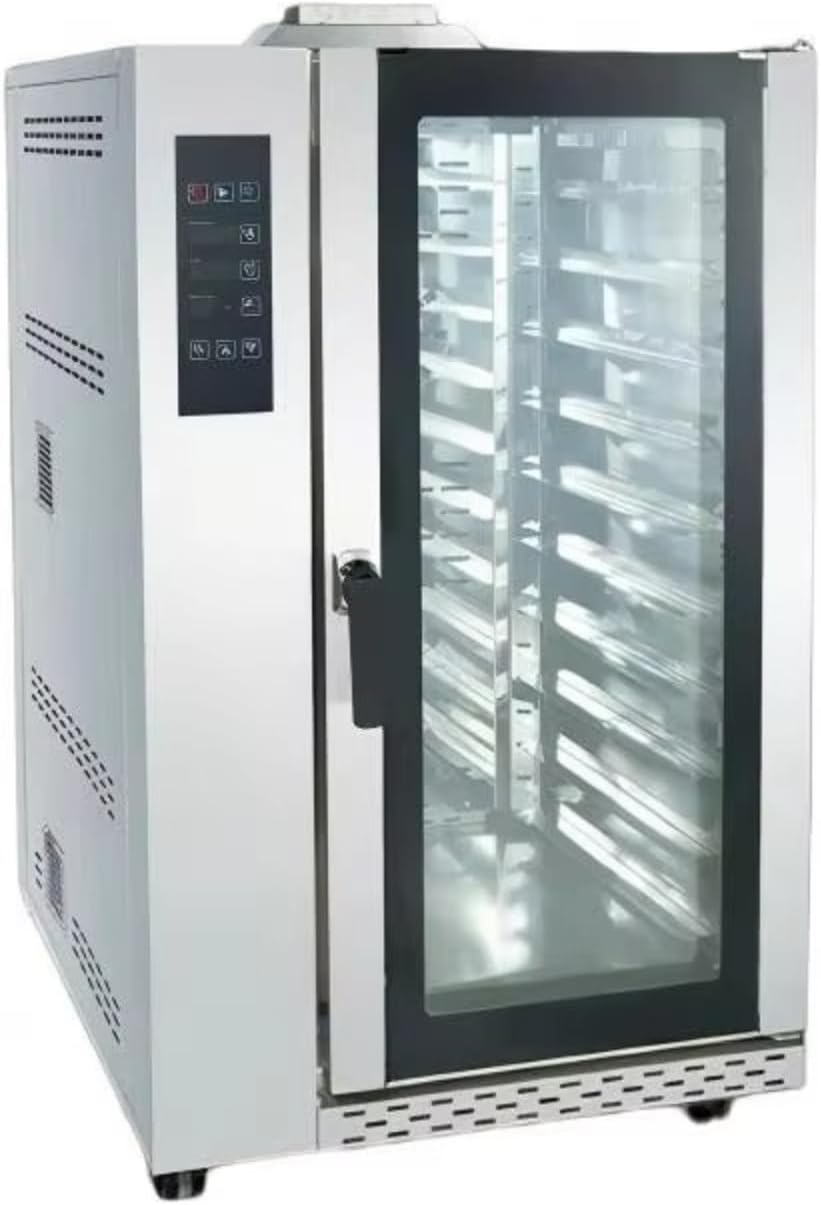 Commercial Convection Oven with 4 Racks & Even Heat Circulation for Restaurant & Bakery Use, Adjustable Temperature Control, Stainless Steel 240V, for Professional Chefs