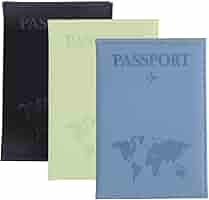 3x Passport Hüllen Lederoptik - Reisepass Cover Mit Weltkarten Design