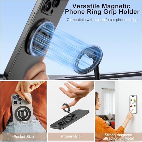 Image of MagSafe Phone Grip Holder VANAMALI - magsafe Ring Compatible Kickstand & Finger Grip - Strong Magnet Stand Compatible for iPhone, Samsung & All Smartphones, Gym pod