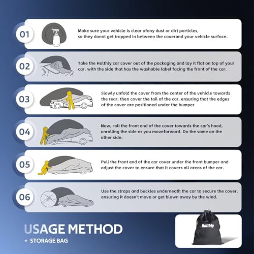Image of 10 Layers Car Cover Custom Fit for Ford Mustang, Shelby, GT350, GT500 (1964-2026) Waterproof All Weather for Automobiles, Outdoor Full Cover Sun UV Rain Protection.Black