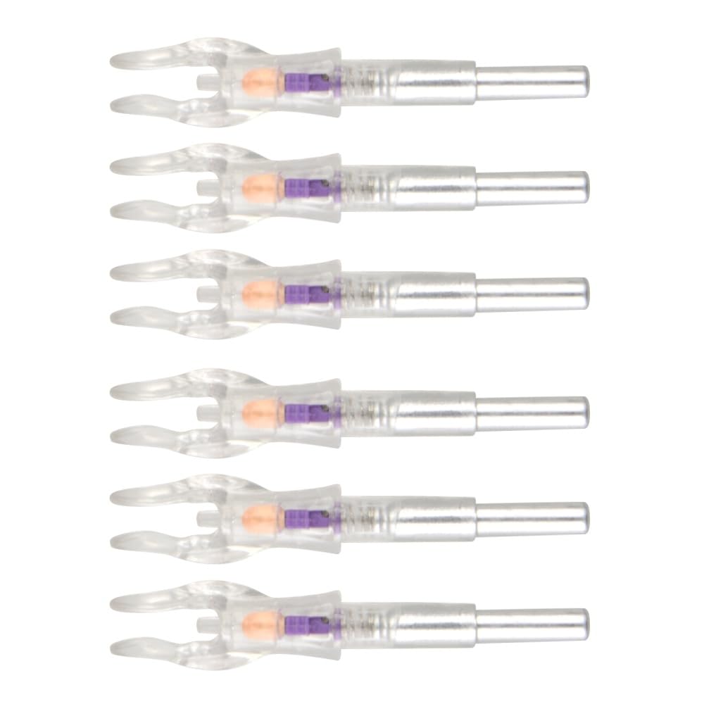 FQH 3pcs Archery LED Lighted Arrow Nocks - 4.2mm Automatic Tail Design for Bow Arrow Shafts, Improved Arrow Visibility (PURPLE)