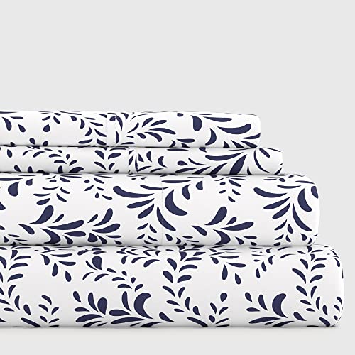 Simply Soft SS-4PC-BOV-Q-NA Juego de sábanas, Azul Marino, Matrimonio Doble