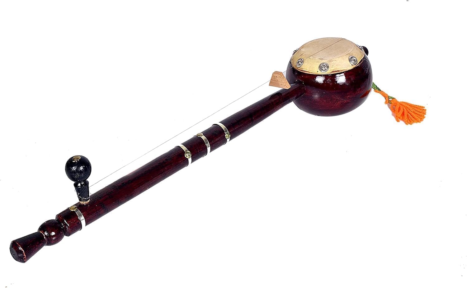 Elegantes, traditionelles Musikinstrument aus Holz im Kürbis-Stil, Iktara/Tumbi, zum Spielen von Musik und Dekorationen, ca. 55,9 cm.