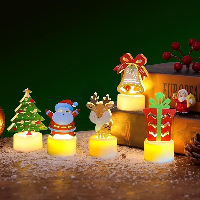 Forhome IluminacióN Led Para DecoracióN NavideñA, Velas De PláStico, IluminacióN De Navidad, Para Fiestas De Navidad