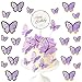 NC 21 Stück Cake Topper Schmetterling Kuchen Deko Geburtstag Kuchen Topper Cupcake Happy Birthday Torten Stecker für Geburtstag Hochzeit Party Wanddeko (Lila)