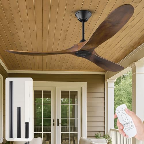 177cm Deckenventilator im Freien ohne Licht, Deckenventilator Leise mit Fernbedienung, Moderner...