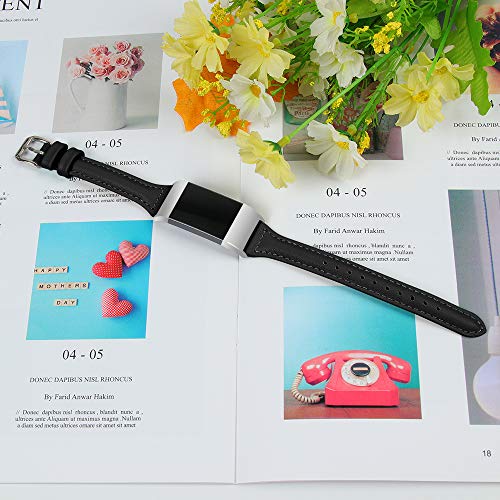 Correa de cuero suave compatible para Fitbit Charge 2 miniatura 4