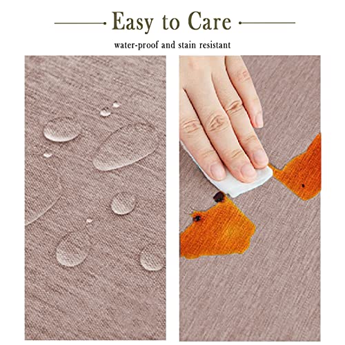 Image of Jeloris Round Waterproof Tablecloth Spill-Proof and Stain Resistant Table Cloth Wrinkle Free Washable Decorative Fabric Table Cover for Kitchen, Dining, Parties, Buffet, Wedding(78 inch, Brown)