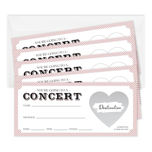 5 Set Surprise Scratch & Reveal Concert Tickets, 3.5 x