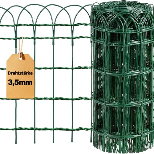 Amagabeli 0.4M x 25M clôture de Bordure de Jardin Vert 2.95mm RAL6005 Fil métallique Enduit de...