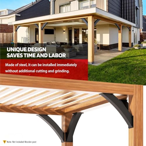 Soporte de Ángulo de 45 Grados para Montaje Interior, Accesorio para Pérgolas y Gazebo, Soporte Robusto para Vigas de Madera, con Tornillos de Fijación (Paquete de 6 piezas) miniatura 3