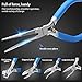 Kingsdun 5 Piece Mini Pliers Set, Needle/Long Nose/Diagonal/End Cutting/Linesman Pliers, Flush Side Wire Cutter Pliers Set for Craft Jewelry Arts Mechanical Work Small Electronics Repair