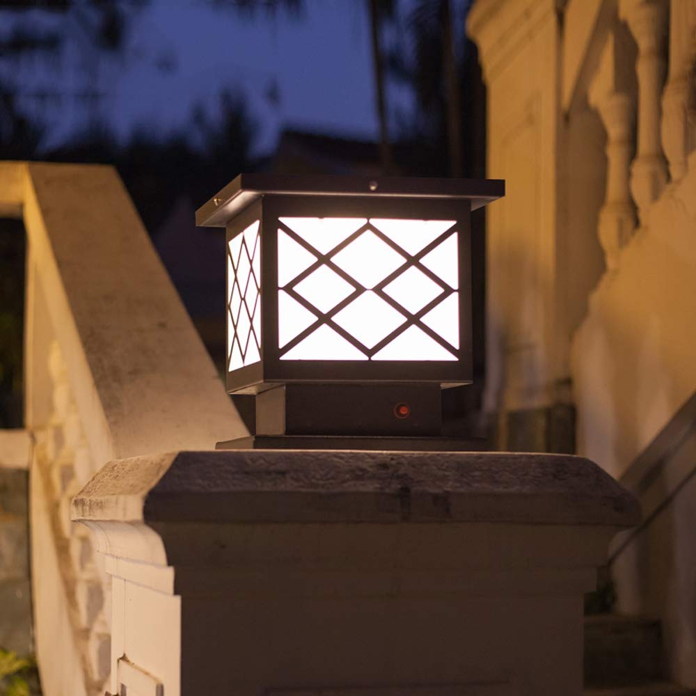 Oświetlenie Zewnętrzne, Słupkowe, Solarne, Wodoodporne, Proste, Ogrodowe, Do Willi, Na Dziedziniec, Do Lamp Ściennych, Do Ogrodzenia, Na Słupek, Do Drzwi, Na Balkon, Do D(Białe Światło-25 * 26Cm)