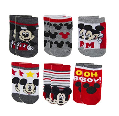 Mickey Mouse Baby Boys 6 Pack Rattle Low Cut Socks2