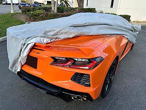 Image of CarsCover Custom Fit Car Cover for Chevy Corvette C8 Stingray Z06 E-Ray Heavy Duty All Weatherproof Ultrashield Covers (Gray)