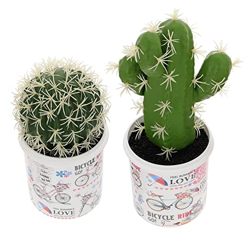 VALICLUD 2Piezas Plantas de Cactus Artificiales Decoración para Oficina Casa Suculentas Simuladas para Modernos Ligero y Duradero
