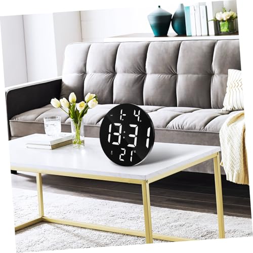 Horloge murale numérique multifonction à LED blanche réglable et télécommande - 7