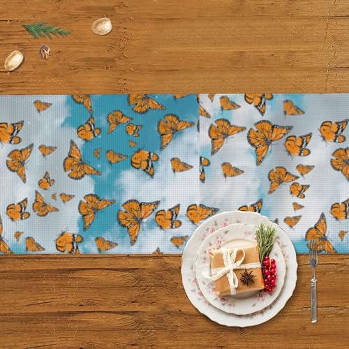Chemin de table de Noël 35x152 cm avec pompon résistant intérieur extérieur - 6
