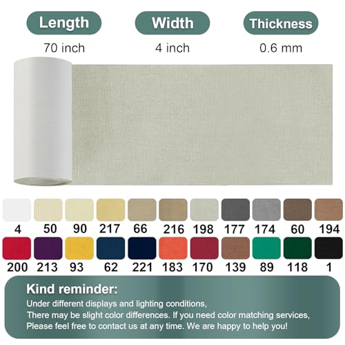 Image of Linen Canvas Repair Tape, 4 inch x 63 inch Gray Waterproof Self-Adhesive Patch for Outdoor Gear, Durable and Weatherproof Fabric Tape for Boat Covers, Tents, Sofas, Sun Shades, Awnings, and Lounge Chairs