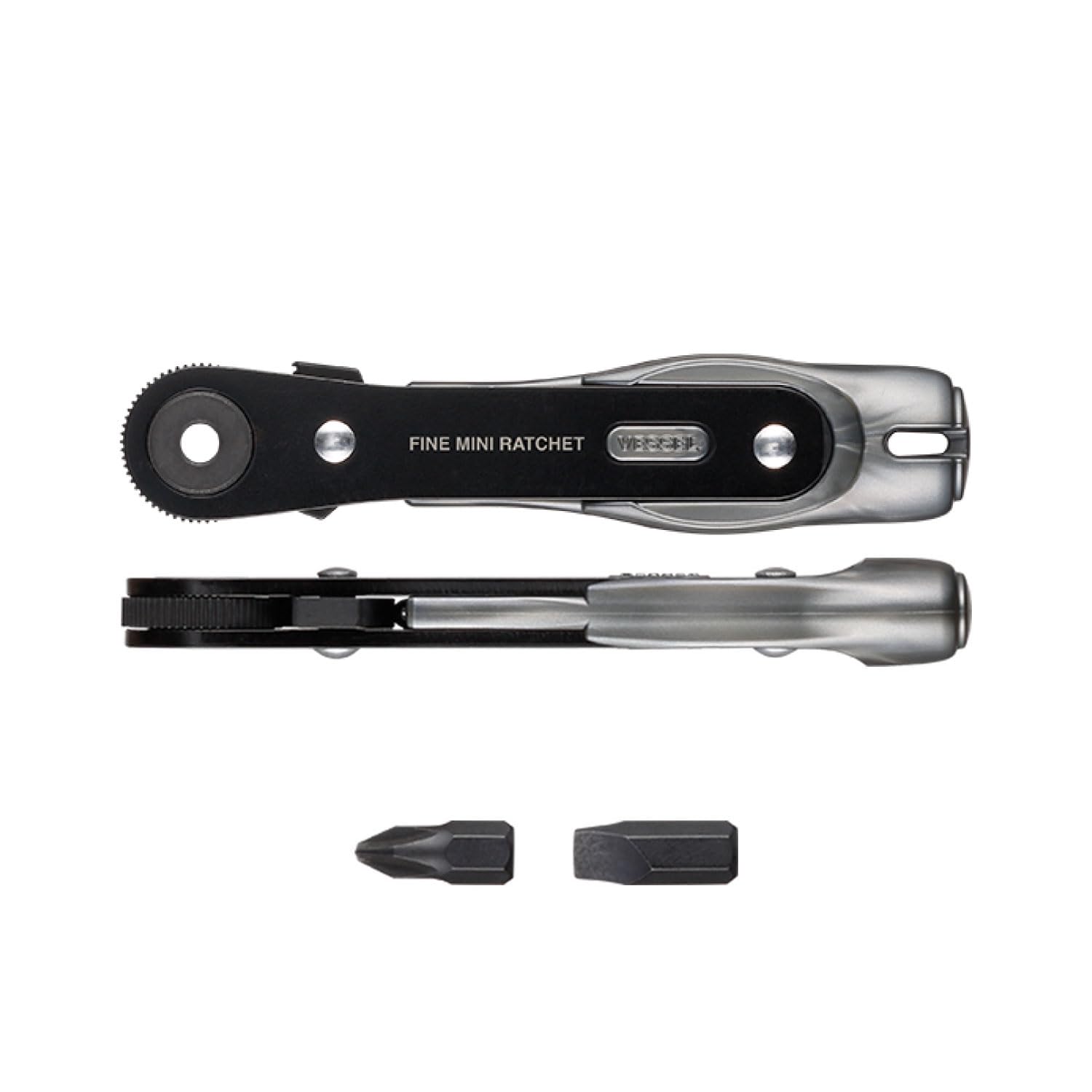 Vessel Black Td-23 Ultra Thin Fine Mini Ratchet Screwdriver Straight Type With 2 Bits