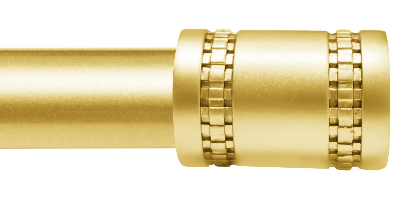 Warm Gold Curtain Rod for Windows 18 to 45 Inch, 1 Inch Diameter Heavy Duty Adjustable Curtain Rod with Boho Finials - for Living Room & Bedroom