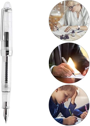 Miniatura 4 de Pluma estilográfica transparente con punta de iridio de acero inoxidable y Blotter para caligrafía de escritura suave y elegante