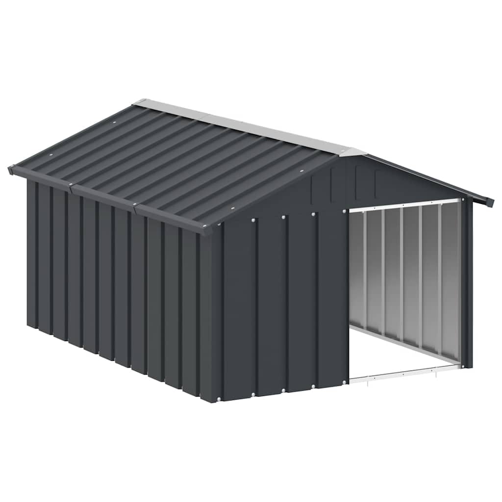 Niche pour Chien Extérieur Métal, Chenil d'extérieur Enclos Cage pour Chien Anthracite 116,5x153x81,5 cm Acier galvanisé