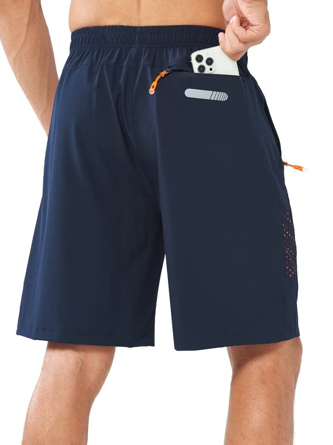 NORTHYARD Męskie sportowe spodenki do biegania szybkoschnące spodenki treningowe 17,8 cm/12,7 cm/23 cm lekkie sporty siłownia koszykówka tenis piesze wycieczki, granatowy, L