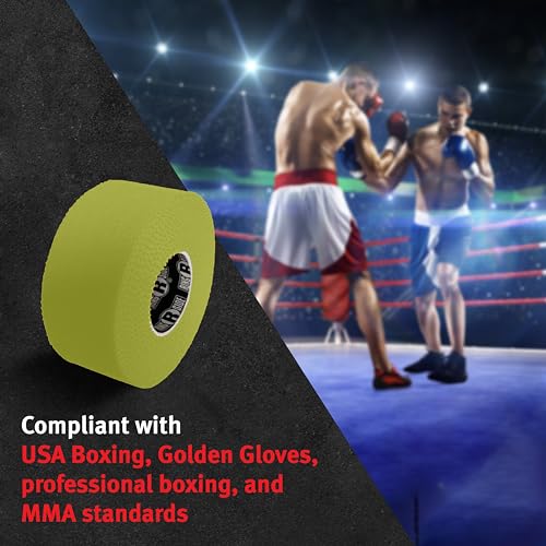 Image of Ringside 1 inch Athletic Trainers Tape, Cotton Kinesiology Tape for Combat Sports, Adhesive, 30 Foot Rolls, Yellow, 3 Pack