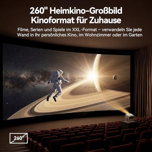 WANBO Vali 1 Pro Smart Beamer Heimkino Official Google TV 14/Netflix, 4K Unterstützung, MEMC HDR10, Dolby eARC, HDMI 2.1, 900 ANSI, WLAN Bluetooth, 200° dreh, 1080P FHD Outdoor Projektor bis 260" – Bild 7