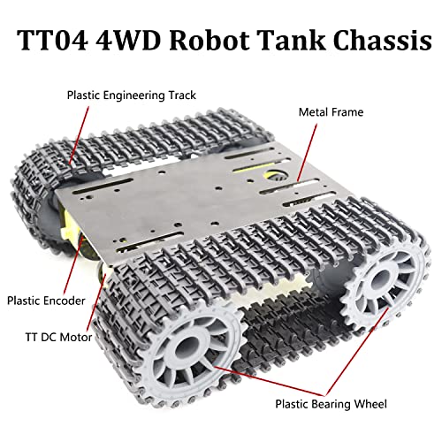 metal smart robotic rc tank chassis kit with 4pcs dc tt motors for arduino uno r3 raspberry piesteam education tt04 crawler tank car chassis platform for adults black