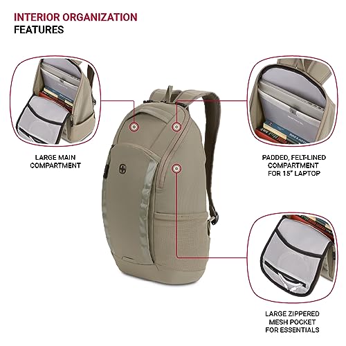 Image of SwissGear 8117 Laptop Backpack, Olive, 17.75 In