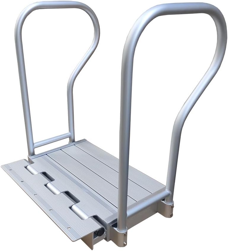 Brocraft Aluminum Boat Boarding Platform with Handrail | Dock to Boat Ramp Step/Board Platform for Easy Boarding
