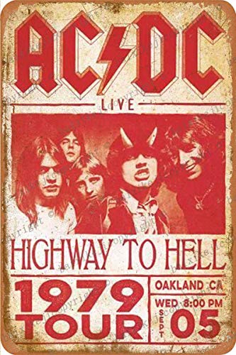La plaque vintage en métal AC/DC Live
