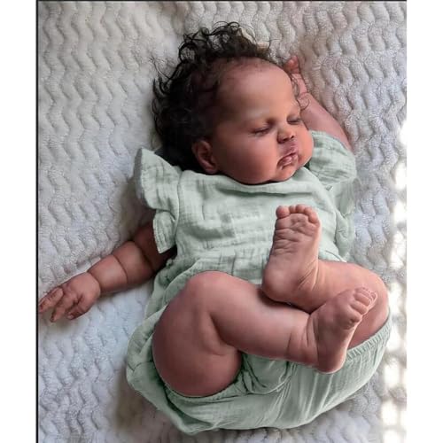 Muñeca Realista Reborn Baby Doll Negra 24 Pulgadas miniatura 5