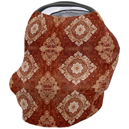 Nursing Cover for Breastfeeding Scarf, Turkish Style Flower Textured Vintage Baby Car Covers Super Soft Multi Use for Canopy Shopping Cart Cover Blanket Stroller Cover