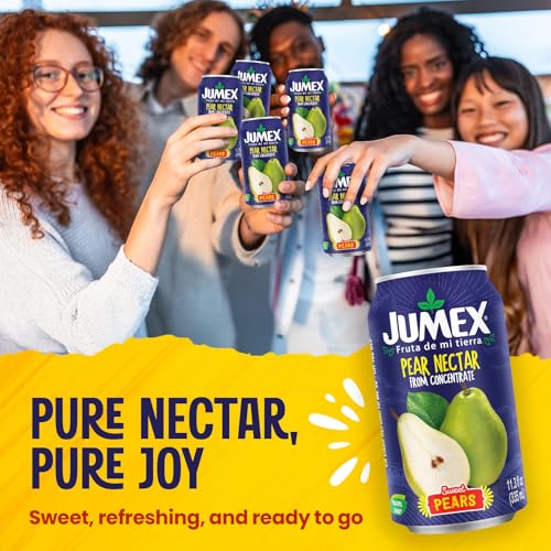 Image of Jumex Pear Juice Nectar - Pear Nectar Made with Fresh Fruit Puree - Fruit Juice Concentrate for Smoothie Mix, Cocktail Mixers & Kids Drinks & Beverages - 11.3oz, 24 Pack Canned Drinks