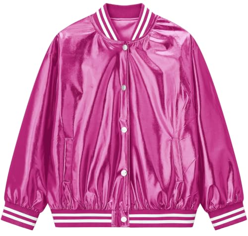 Image of Cromoncent Kids Varsity Baseball Jacket Colorblock Bomber Coat Unisex Boys Girls School Outwear, 18 Months - 14 Years