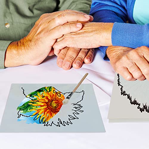 Fuutreo 50 Pcs Dementia Products For Elderly Reusable Water Painting Toys With 1 Painting Brush Dementia Activities For Seniors Alzheimers Activities For Dementia Patients Paint With Water Water Games #TOP6