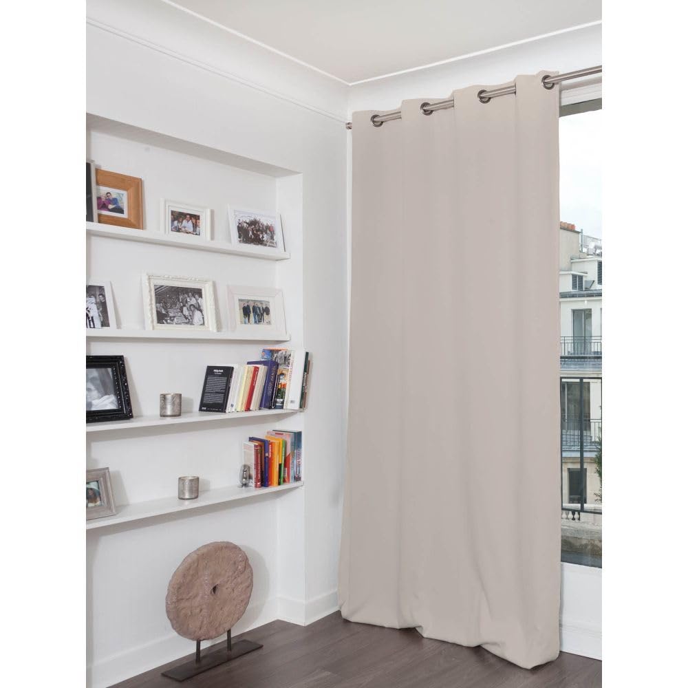 Moondream ThermActiv® Rideau Thermique Hiver+Été 2en1 | Isolant Anti-Chaleur et Anti-Froid | Occultant | Technologie Brevetée | Fabrication UE | Oeillets | Gris MC17 | 140L x 260H cm