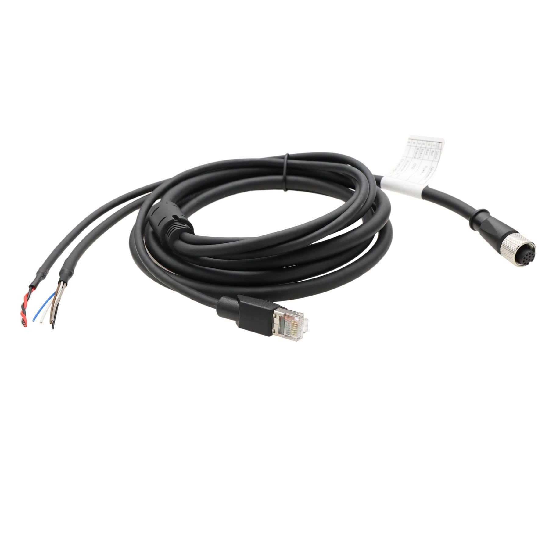 HangTon Cavo aereo M12 per DJI Livox Mid-360 LiDAR Sensor Power Network, tre fili, connettore femmina a 12 pin codificato A a cavi volanti RJ45, 1,5 m