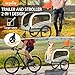 SEPNINE® 2-in-1 XXL Fahrradanhänger für Hunde, Hundeanhänger für Fahrrad - mit Dachöffnung, Reflektoren & Reflexstreifen, mit Schiebestange & Universal-Fahrradkupplung, Faltbar, Bis 50 kg