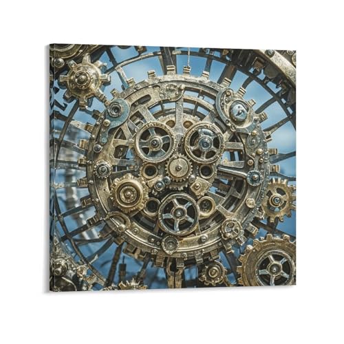 Grand tableau steampunk abstrait AQRJLPM décoration murale salon chambre 50x50