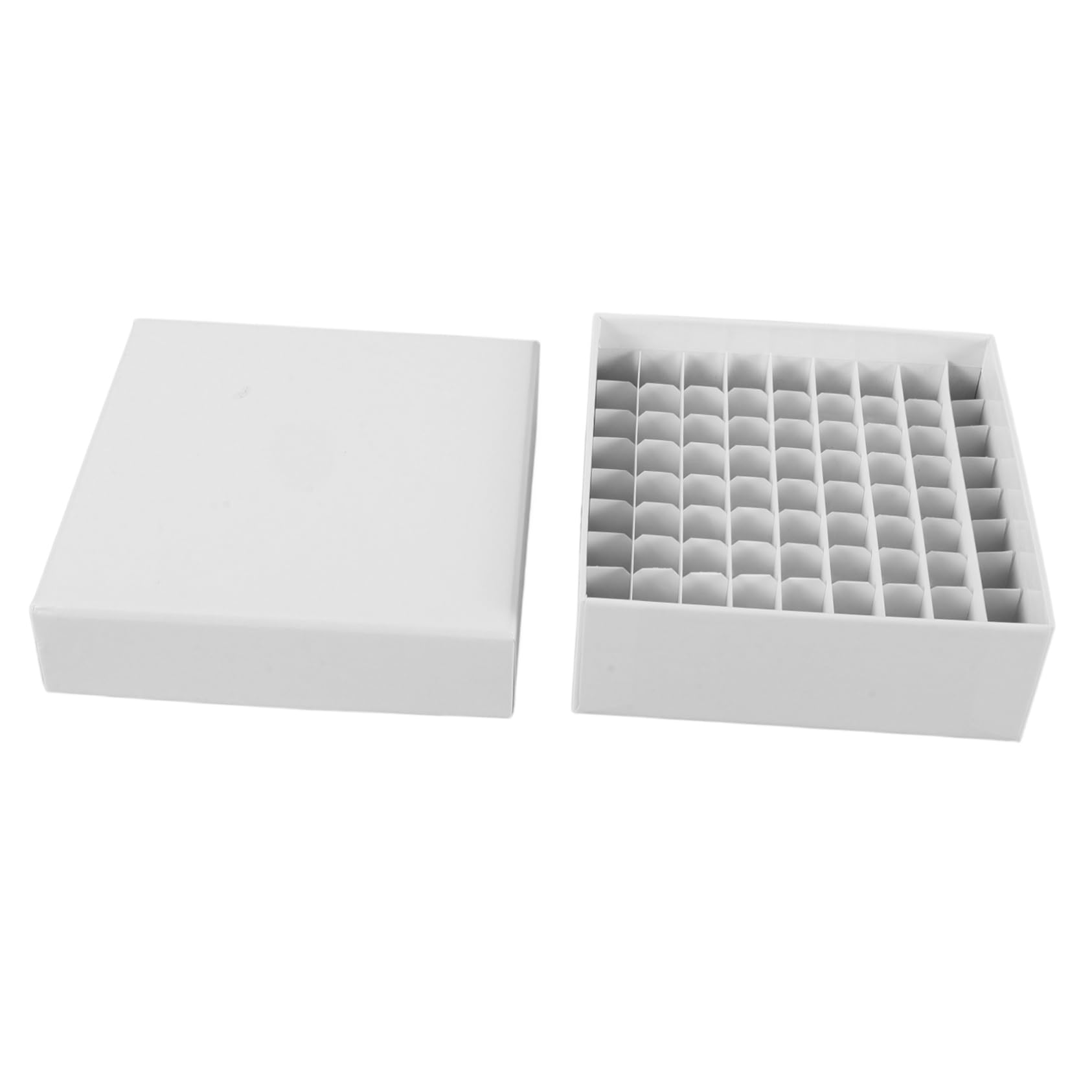 FUNOMOCYA Lab Freezer Box Holder Paper-Made Storage Box 81 Grid Easy Access Flip c