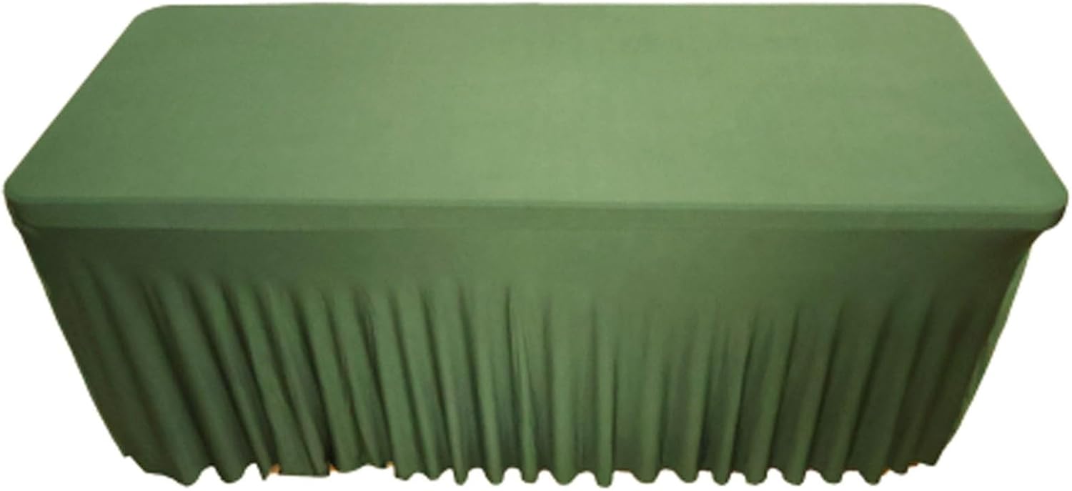 Spandex Table Skirt 6FT, Stretch Table Cloths with Table Skirts for Rectangle Tables, Wrinkle Resistant Tablecloth for Baby Shower, Weddings, Parties(Blue,(183 * 76cm/72 * 30in))